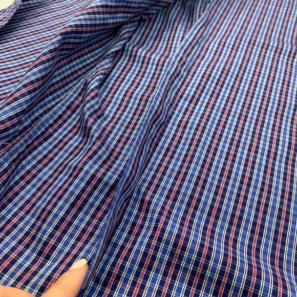 Eton Dress Shirt Mens XL Extra Large SLIM Fit Plaid Button Up Long Sleeve Cotton - Picture 11 of 15